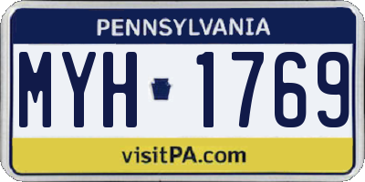 PA license plate MYH1769