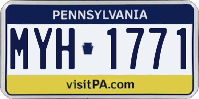 PA license plate MYH1771