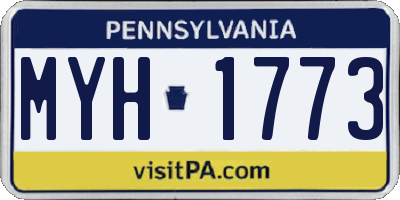 PA license plate MYH1773