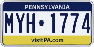 PA license plate MYH1774
