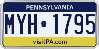 PA license plate MYH1795