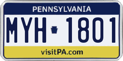 PA license plate MYH1801