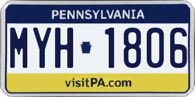 PA license plate MYH1806