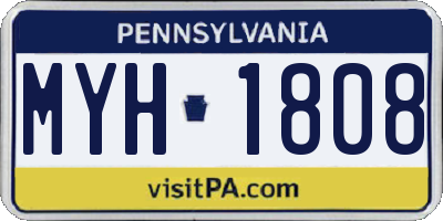 PA license plate MYH1808