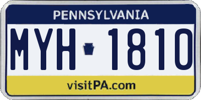 PA license plate MYH1810
