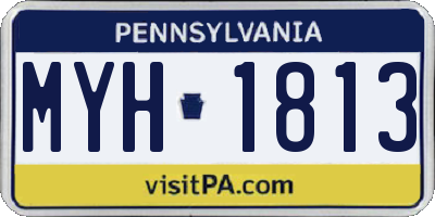 PA license plate MYH1813