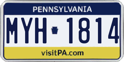 PA license plate MYH1814