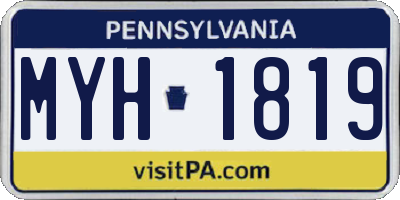 PA license plate MYH1819