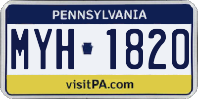 PA license plate MYH1820