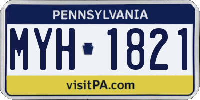 PA license plate MYH1821