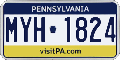 PA license plate MYH1824