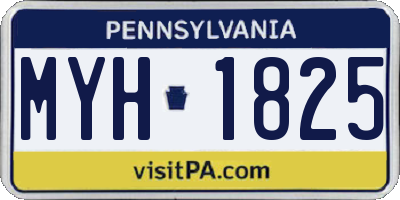 PA license plate MYH1825