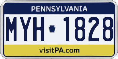 PA license plate MYH1828