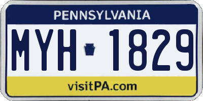 PA license plate MYH1829