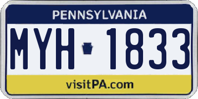 PA license plate MYH1833