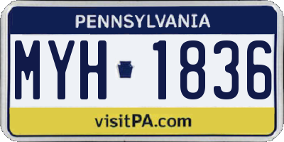 PA license plate MYH1836