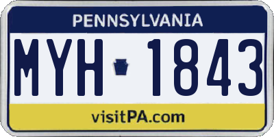 PA license plate MYH1843