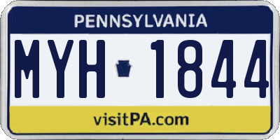 PA license plate MYH1844