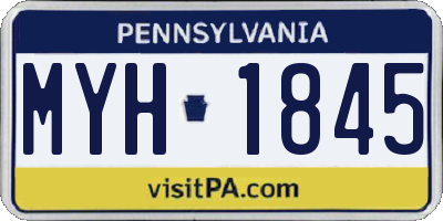 PA license plate MYH1845