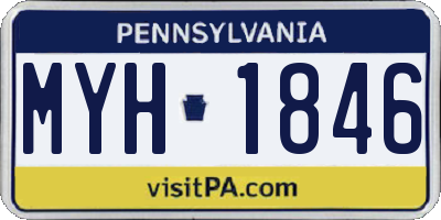 PA license plate MYH1846