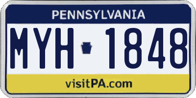 PA license plate MYH1848