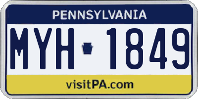 PA license plate MYH1849