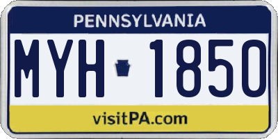 PA license plate MYH1850
