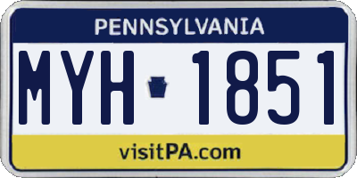 PA license plate MYH1851