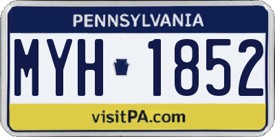 PA license plate MYH1852