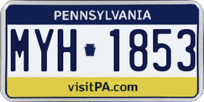 PA license plate MYH1853