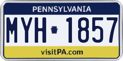PA license plate MYH1857