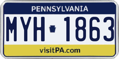 PA license plate MYH1863