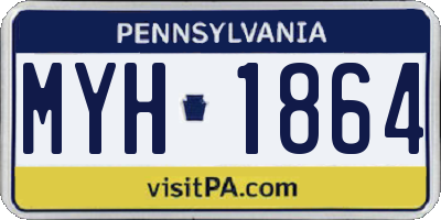 PA license plate MYH1864