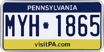 PA license plate MYH1865