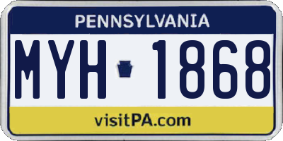 PA license plate MYH1868