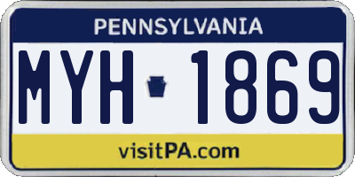 PA license plate MYH1869