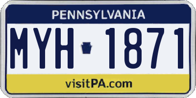 PA license plate MYH1871