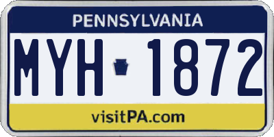 PA license plate MYH1872