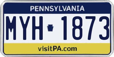 PA license plate MYH1873