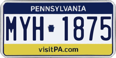 PA license plate MYH1875