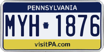 PA license plate MYH1876