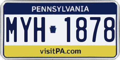 PA license plate MYH1878