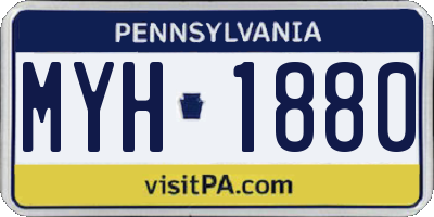 PA license plate MYH1880