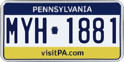PA license plate MYH1881