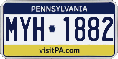 PA license plate MYH1882