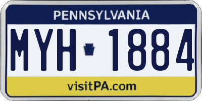 PA license plate MYH1884