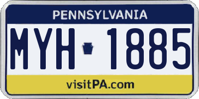 PA license plate MYH1885