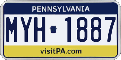 PA license plate MYH1887