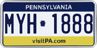 PA license plate MYH1888