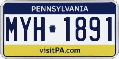 PA license plate MYH1891
